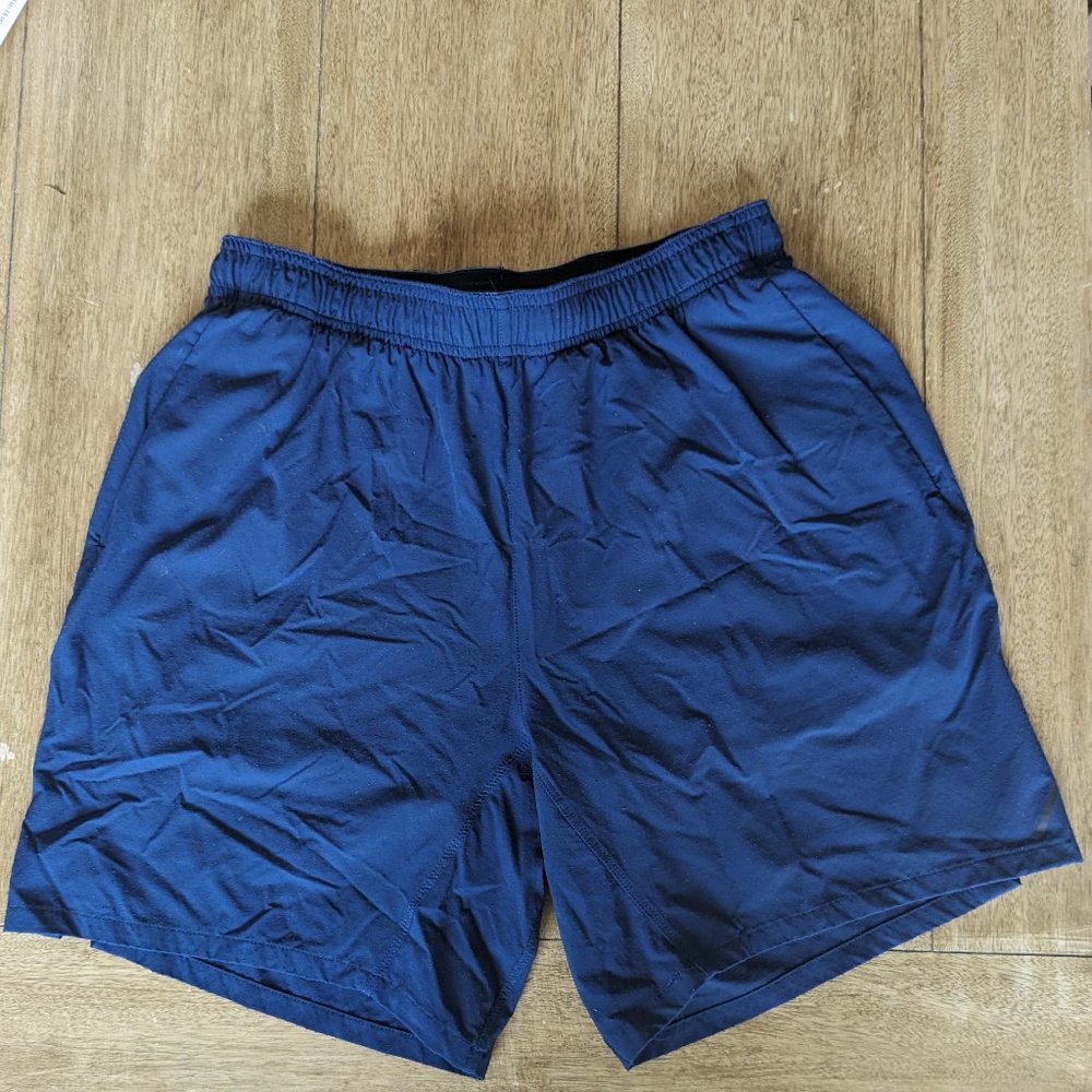 Hill City Mens Perforated Run Shorts 7" Blue
